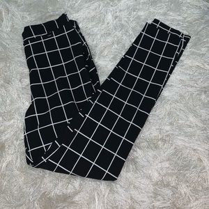 grid printed pants
